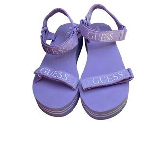 Guess Womens OCILIA Open Toe Ankle Strap Casual Platform Sandals Purple SZ 11